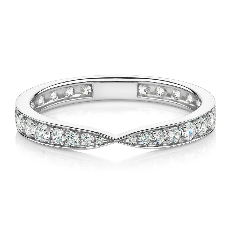 gemstone rings for women -All-rounder eternity band with 0.75 carats* of diamond simulants in 10 carat white gold