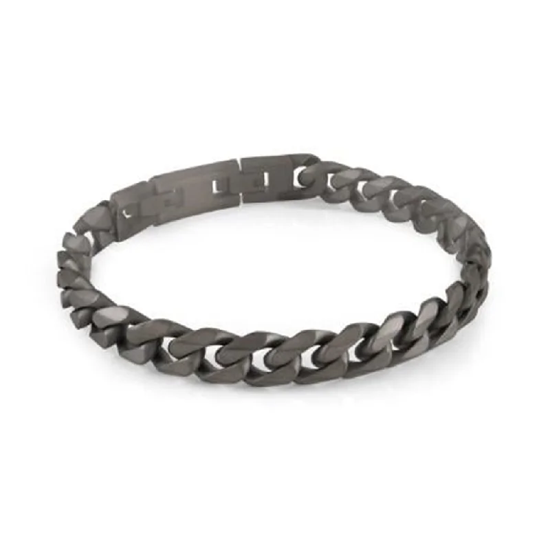 stackable bangles for women -stackable bangles for women -IP Gunmetal 10mm Curb Chain Men's Bracelet