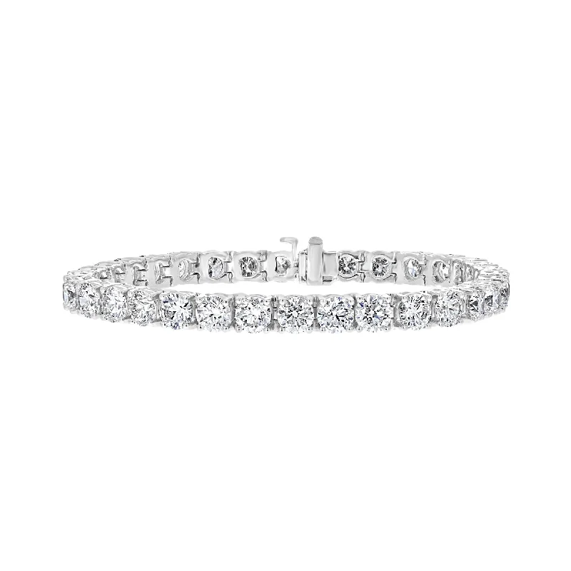 vintage style bracelets -vintage style bracelets -14KT WHITE GOLD 17.15 CTW ROUND DIAMOND 4 PRONG TENNIS BRACELET