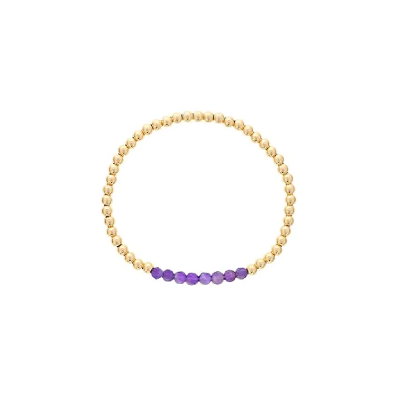 trendy bangles for women -trendy bangles for women -Gold Filled Amethyst Bead Stretch Bracelet by Dee Berkley