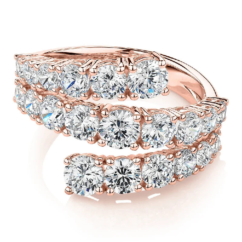 statement rings for women -Dress ring with 3.2 carats* of diamond simulants in 10 carat rose gold