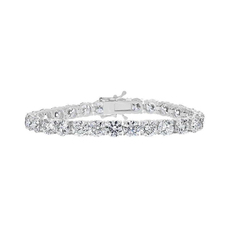 silver bangles for women -silver bangles for women -18KT WHITE GOLD 28.86 CTW ROUND DIAMOND TENNIS BRACELET