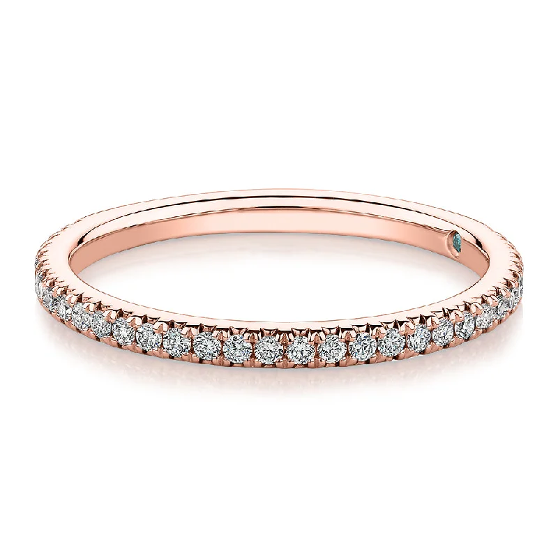 diamond rings for women -Premium Lab-Grown Diamond, 0.23 carat TW round brilliant wedding or eternity band in 18 carat rose gold