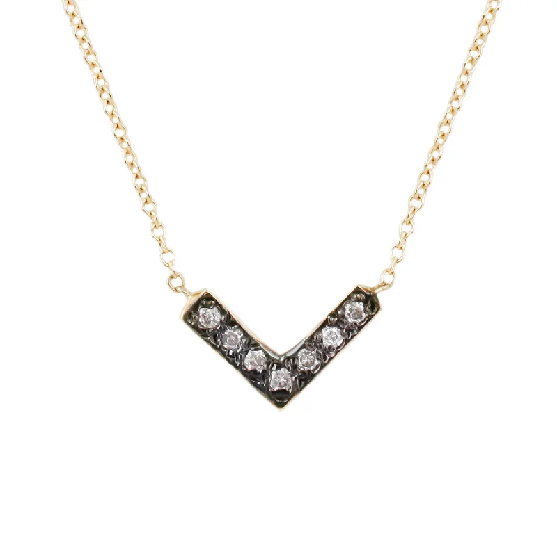 unique pendant necklaces for women -Open Triangle Necklace-White Diamonds + Rhodium Plating