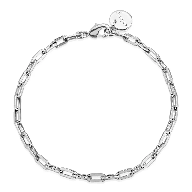 women’s bangles -women’s bangles -Silver Medium Link Chain Bracelet