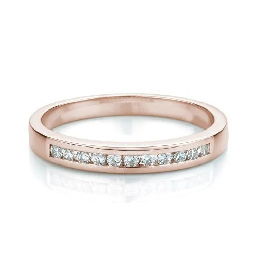 classic engagement rings -Wedding or eternity band in 14 carat rose gold