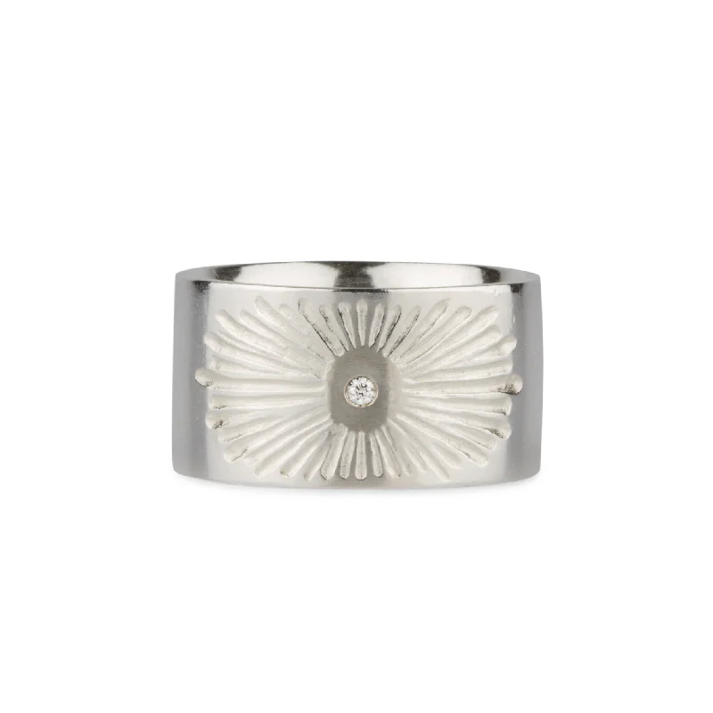 vintage style rings for women -Beacon Band Silver