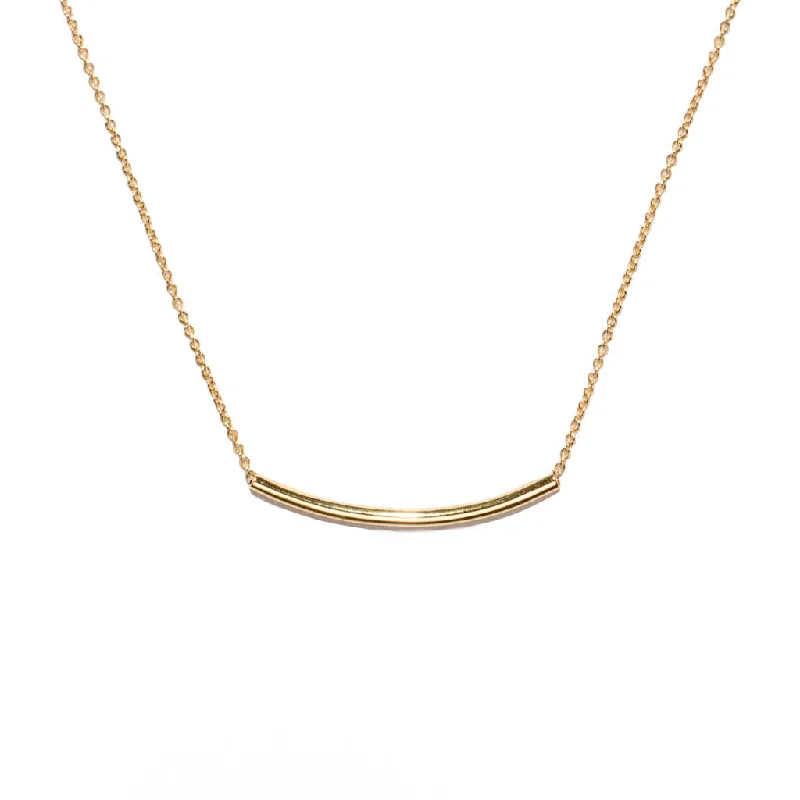 minimalist pendant necklaces for women -<!--NK951-->curved tubular mirror necklace