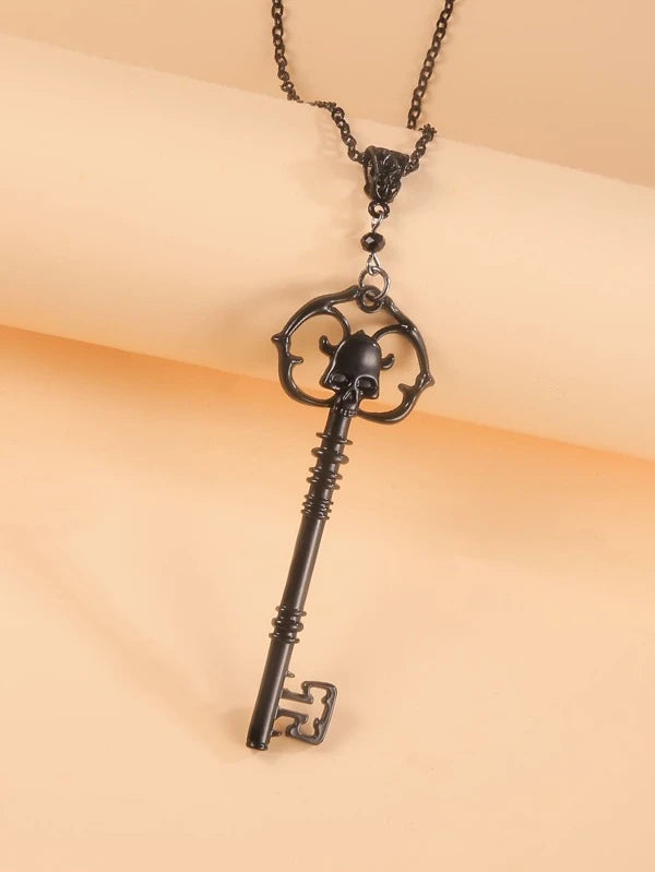 pearl necklaces for women -Skeleton Key Necklace