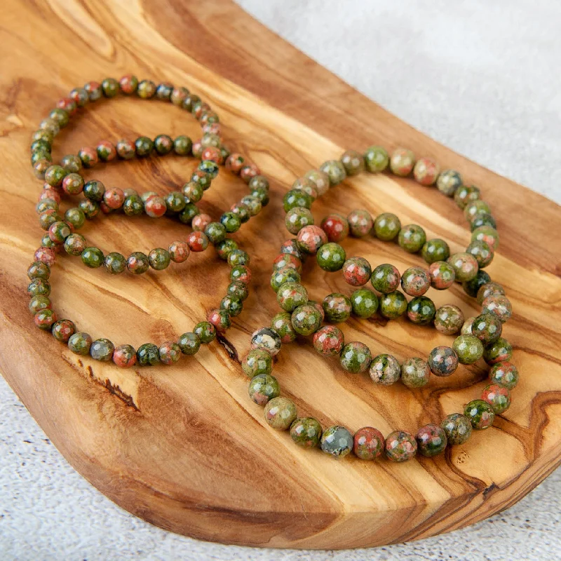 stylish cuff bracelets for women -stylish cuff bracelets for women -Unakite Beaded Bracelet