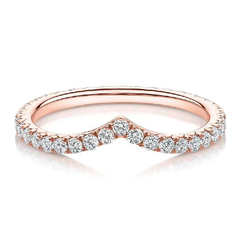 silver gemstone rings -All-rounder eternity band with 0.57 carats* of diamond simulants in 10 carat rose gold