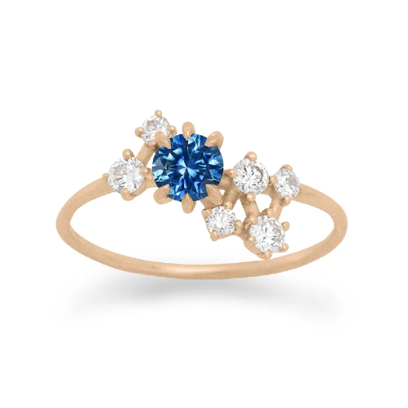 high-end engagement rings -Andromeda Blue Sapphire Ring