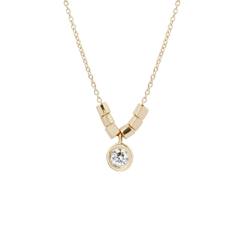 high-end necklaces for women -White diamond pebble necklace