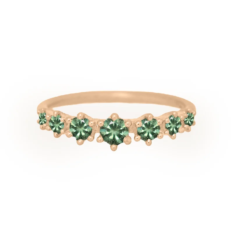 chic promise rings for women -Helena Ring, petite, Green Sapphire