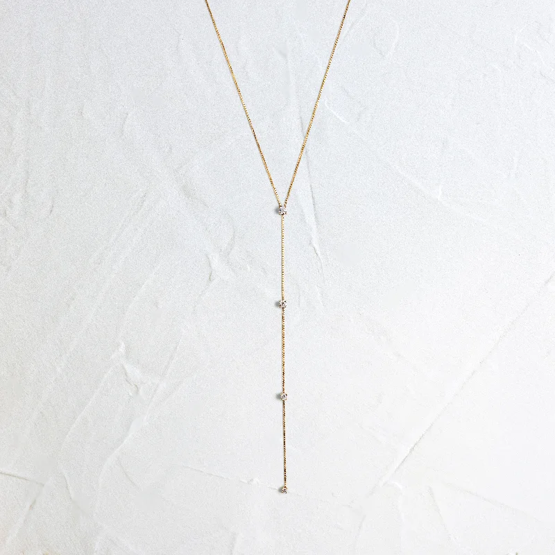 boho necklaces for women -Diamond Callae Lariat Necklace - In Stock