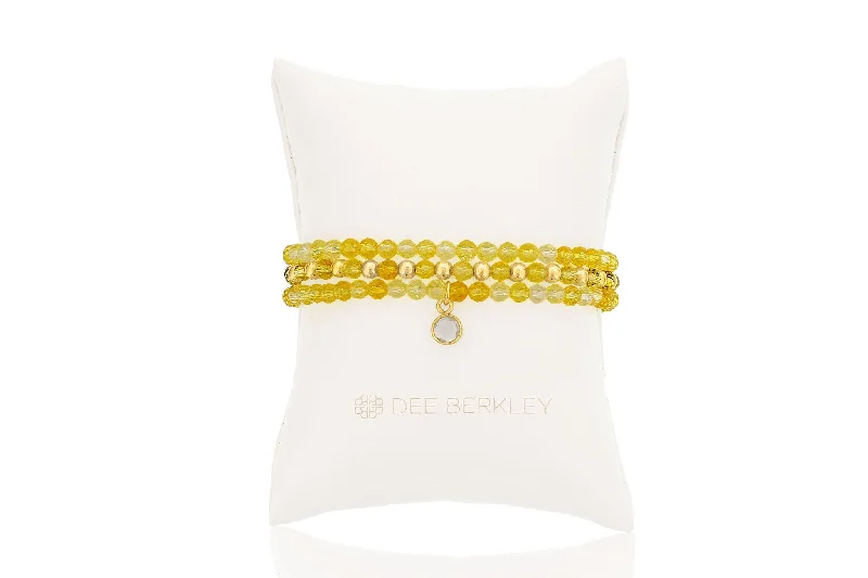 beautiful wedding bangles -beautiful wedding bangles -Citrine & Gold Filled Bead Stretch Bracelet Set by Dee Berkley