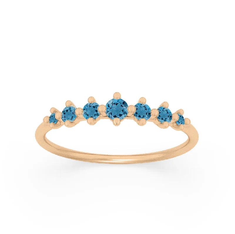 mixed metal rings for women -Meissa Ring, Blue Topaz