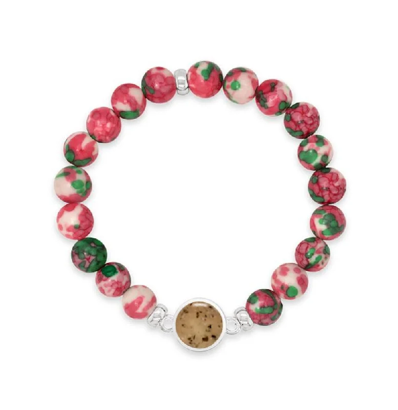 fashion bangles for women -fashion bangles for women -Round Beaded Bracelet - Rain Flower Jade