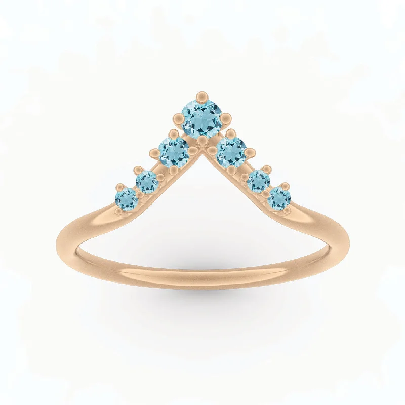 colorful rings for women -Ariana Ring, Aquamarine