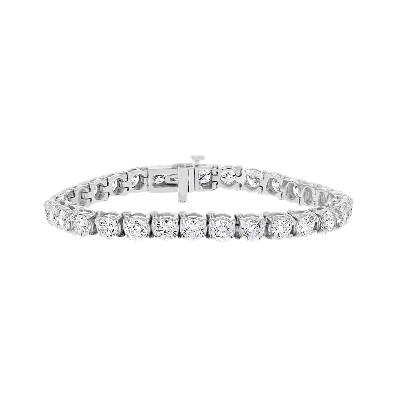 handmade charm bangles -handmade charm bangles -14KT WHITE GOLD 12.82 CTW ROUND DIAMOND TENNIS BRACELET