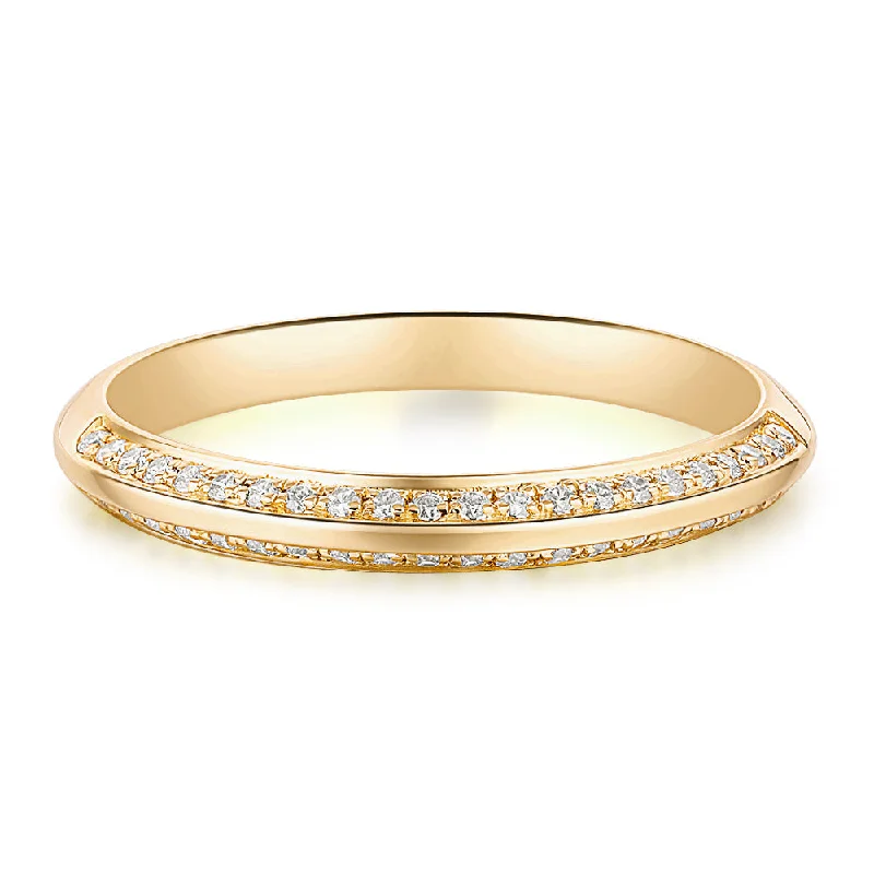 women’s cubic zirconia rings -Wedding or eternity band in 14 carat yellow gold