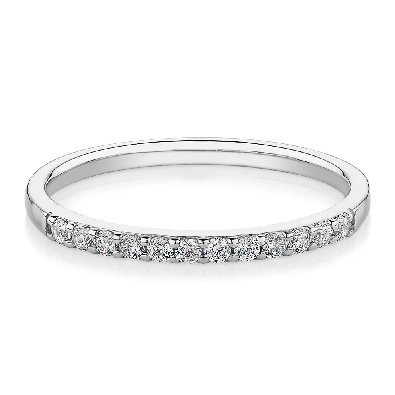 bridal ring sets -Wedding or eternity band in 14 carat white gold