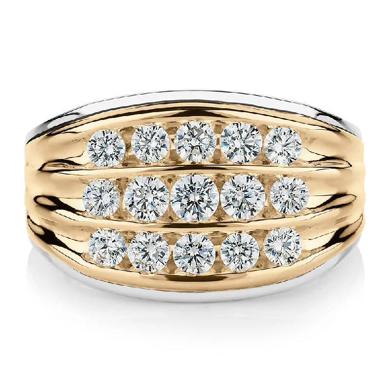 luxury rings for women -Dress ring with 1.16 carats* of diamond simulants in 10 carat yellow gold and sterling silver