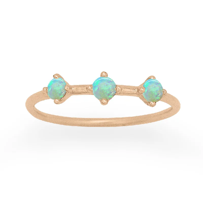 matching couple rings -Orion's Belt Ring, Opal