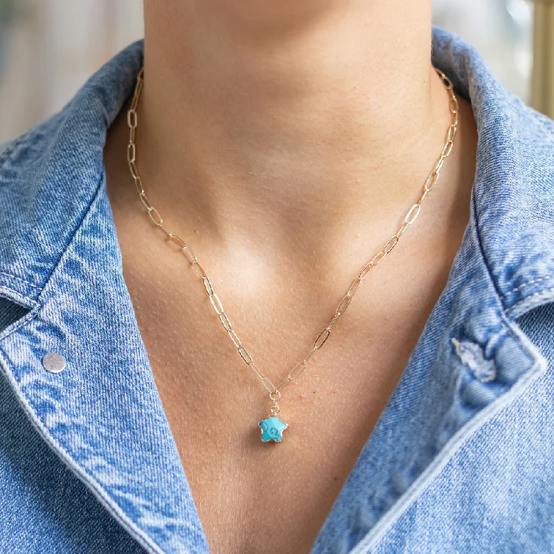 classic gold necklaces for women -North Star Turquoise Necklace