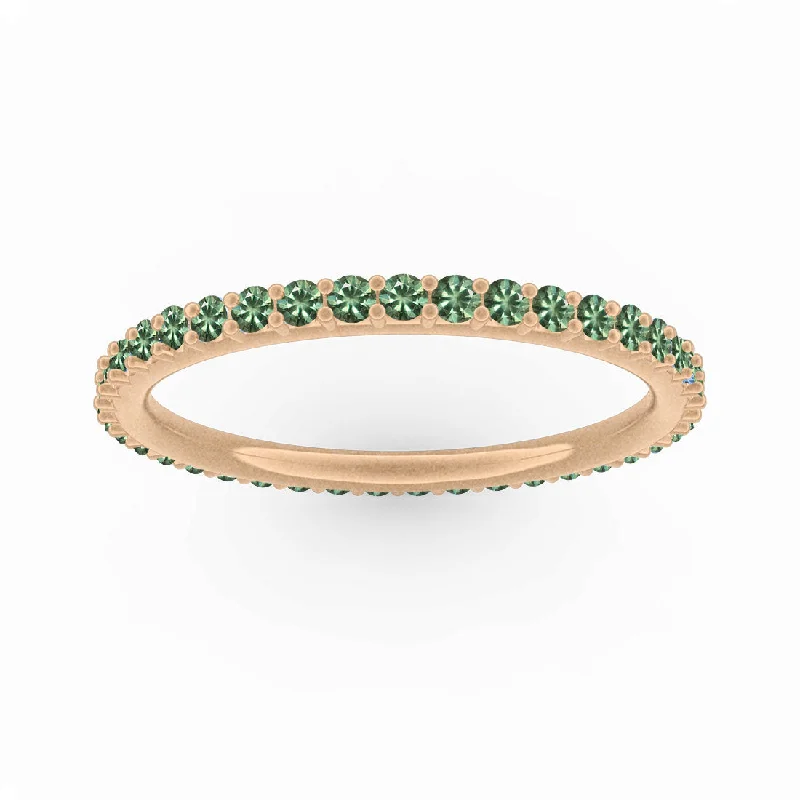 sophisticated rings for women -Paola Eternity Band, 1/2 Ct, Green Sapphire