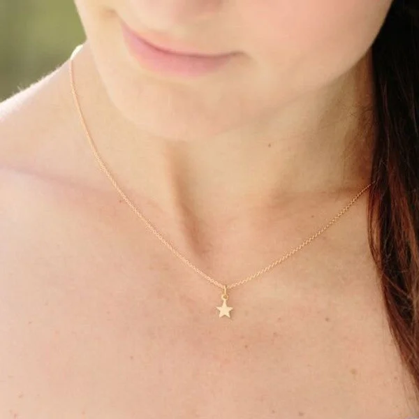 precious stone necklaces for women -Tiny Gold Star