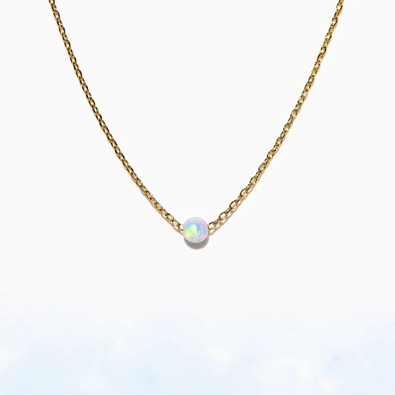 women’s choker chain necklaces -Tiny Opal Necklace