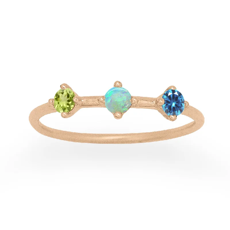 sparkling rings for women -Orion's Belt Ring Setting, Family Birthstones