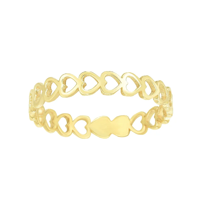 sparkling rings for women -14kt Gold Size-7 Yellow Finish Band Ring