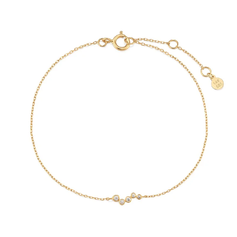 hand-crafted bangles -hand-crafted bangles -14K Yellow Gold Diamond Bubble Bar Bracelet by Aurelie Gi