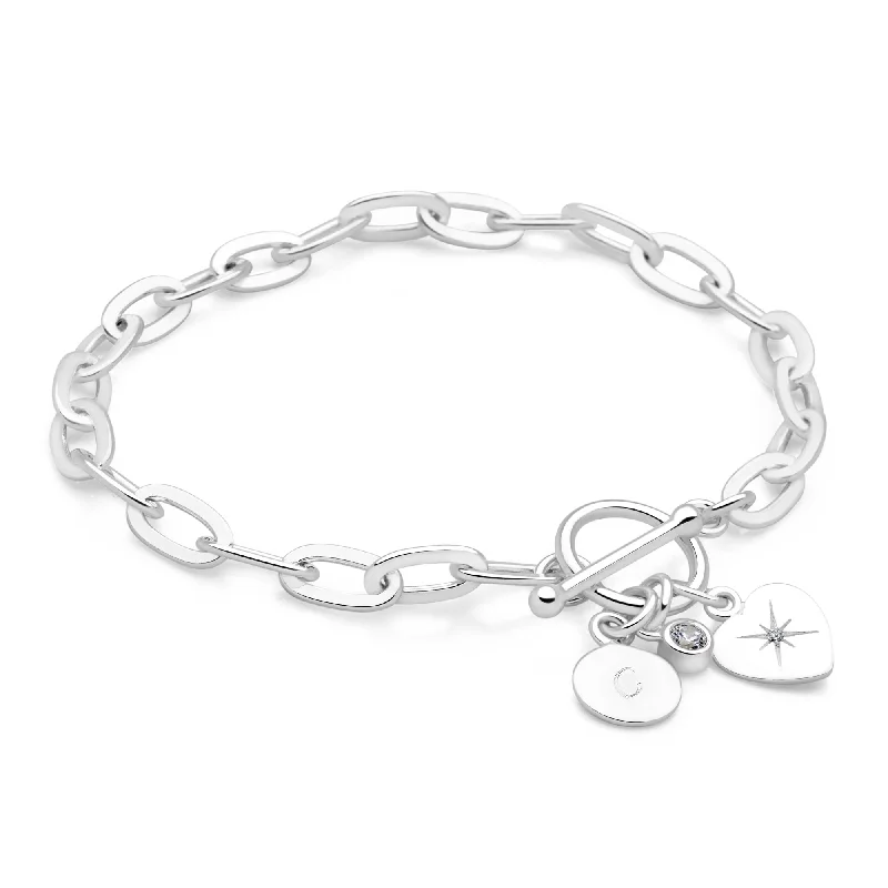 women’s bracelet with charms -women’s bracelet with charms -Personalised Love Charm Bracelet