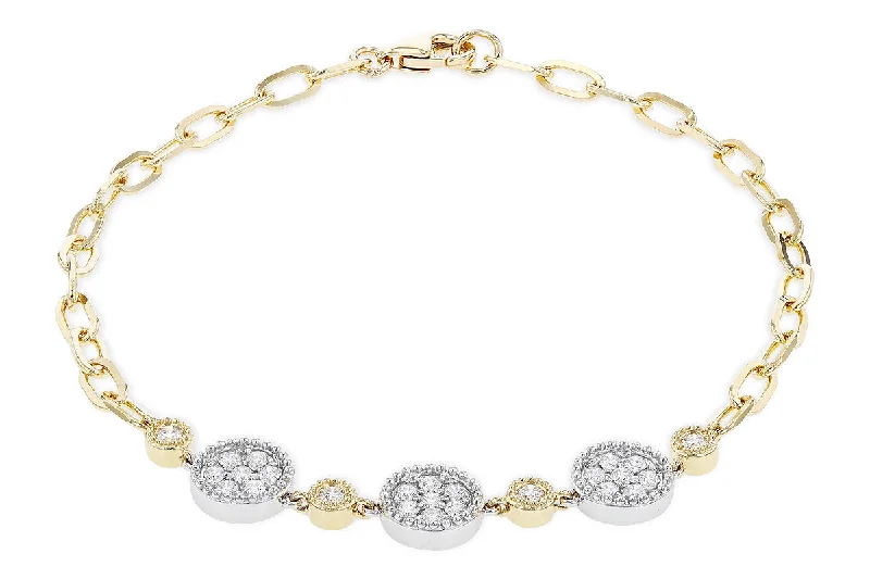 minimalistic bracelets for women -minimalistic bracelets for women -14K Two Tone Gold .48ctw Diamond Cluster Bracelet by Allison Kaufman