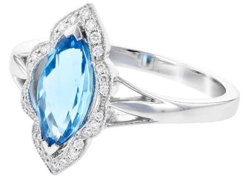 luxury rings for women -Blue Topaz Ring