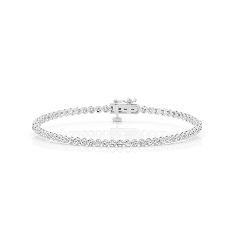 fashion bangles and bracelets -fashion bangles and bracelets -14K White Gold 1.05ctw Round Lab Diamond Tennis Bracelet