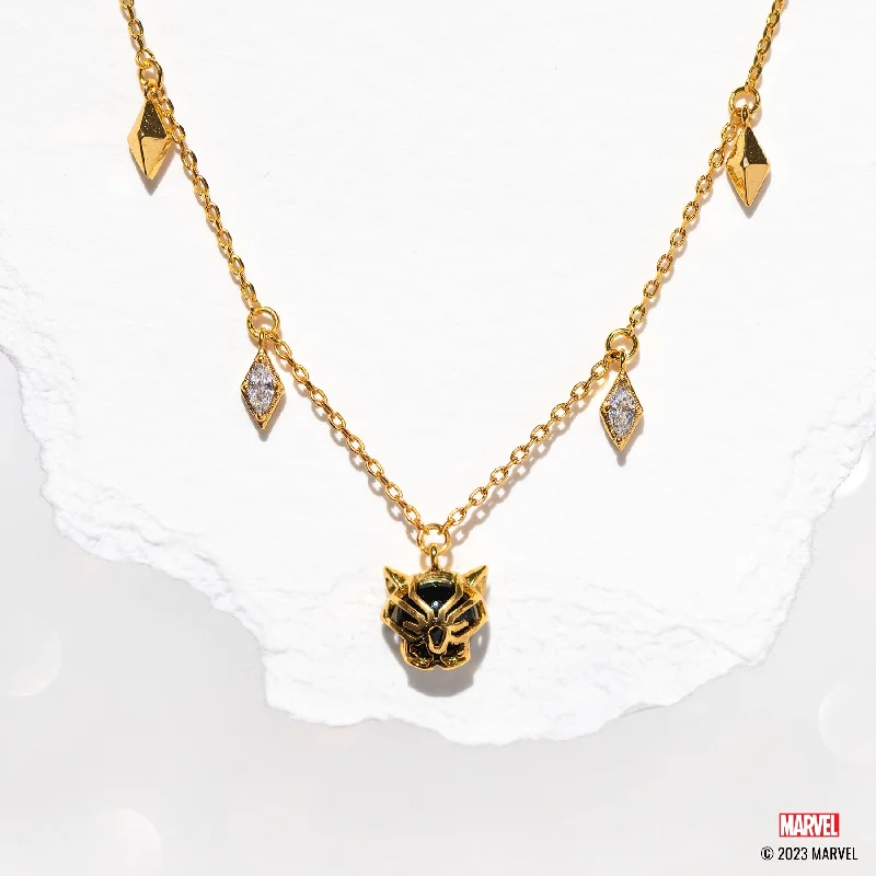 women’s gold nameplate necklaces -Marvel's Black Panther Necklace