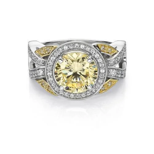 women’s rings -Synergy dress ring with 3.15 carats* of diamond simulants in 10 carat yellow gold and sterling silver