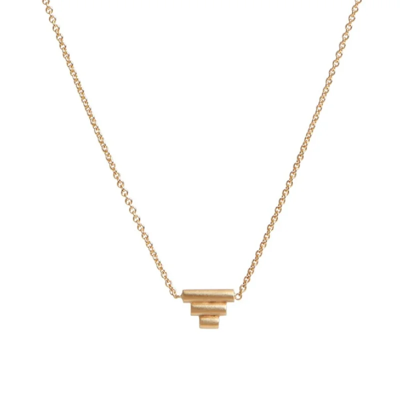 trendy gold necklaces for women -<!--NK231--> ziggurat necklace