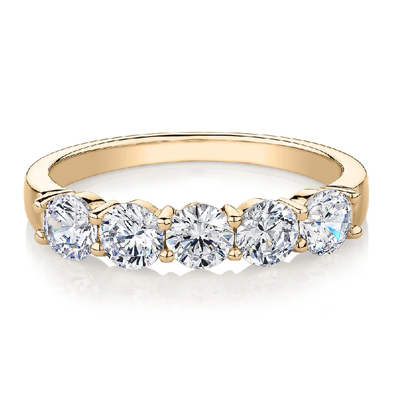 women’s rings -Dress ring with 1 carat* of diamond simulants in 14 carat yellow gold