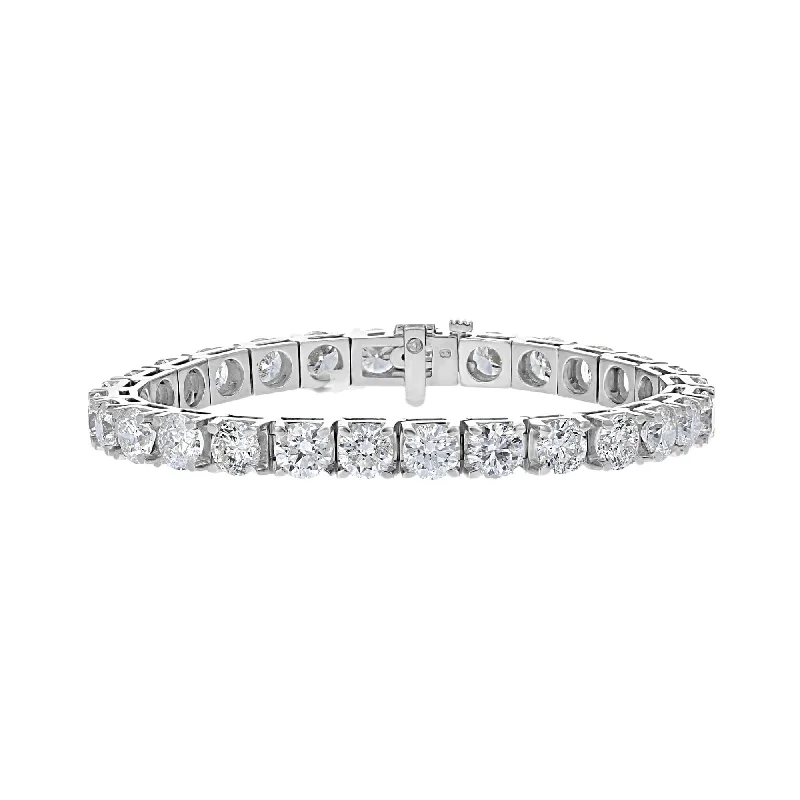 personalized bangles for women -personalized bangles for women -14KT WHITE GOLD 21 CTW ROUND DIAMOND TENNIS BRACELET