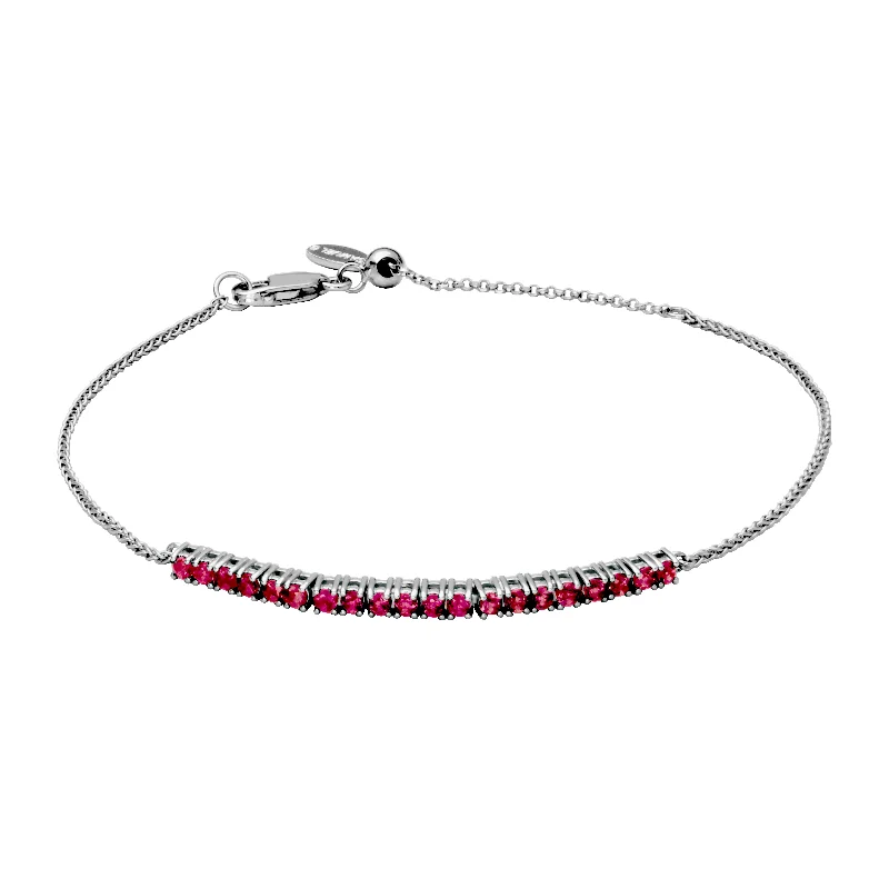 bangles with diamonds for women -bangles with diamonds for women -Sterling Silver Ruby Bolo Bracelet by Samuel B.