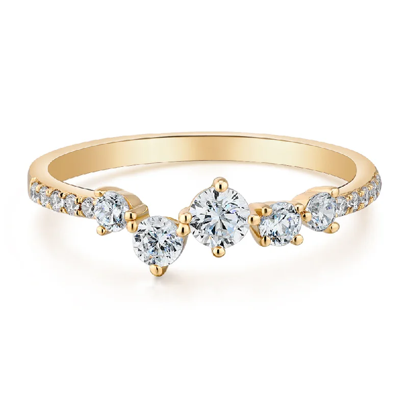 classic solitaire rings -Dress ring with 0.46 carats* of diamond simulants in 10 carat yellow gold