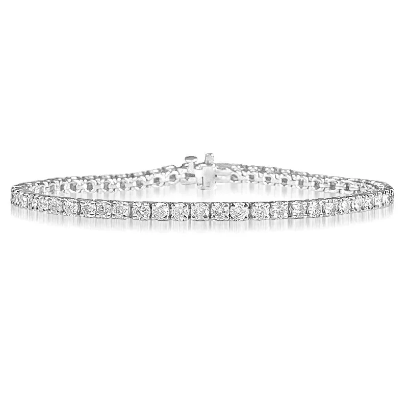 women’s statement bangles -women’s statement bangles -14KT WHITE GOLD 5 CARAT ROUND DIAMOND TENNIS BRACELET