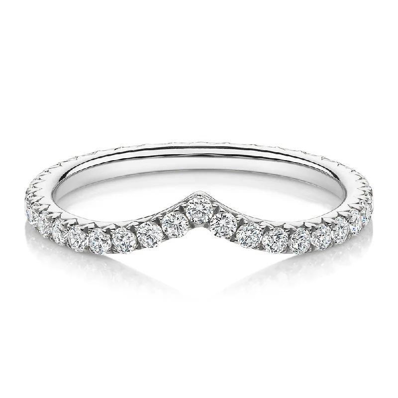 unique gold rings -All-rounder eternity band with 0.57 carats* of diamond simulants in 10 carat white gold