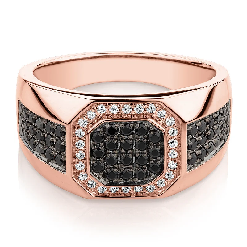 elegant wedding bands for women -Dress ring with 0.66 carats* of diamond simulants in 10 carat rose gold