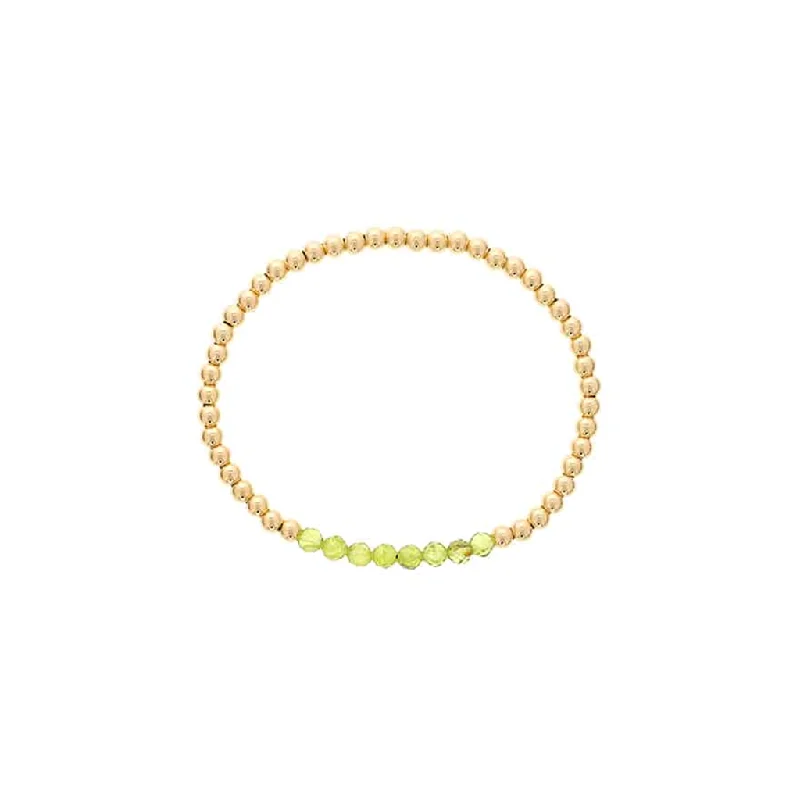 elegant bracelets for women -elegant bracelets for women -Gold Filled Peridot Bead Stretch Bracelet by Dee Berkley